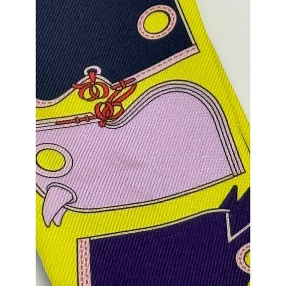 Hermes 100% Silk Twilly*Yellow, Pink, Red - Picture 5 of 7